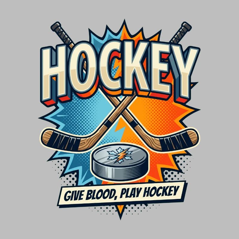 Retro Eishockey Schläger Puck Comic