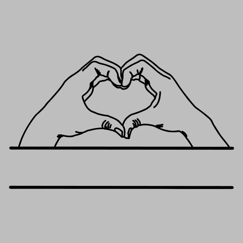 Hand gesture love text space