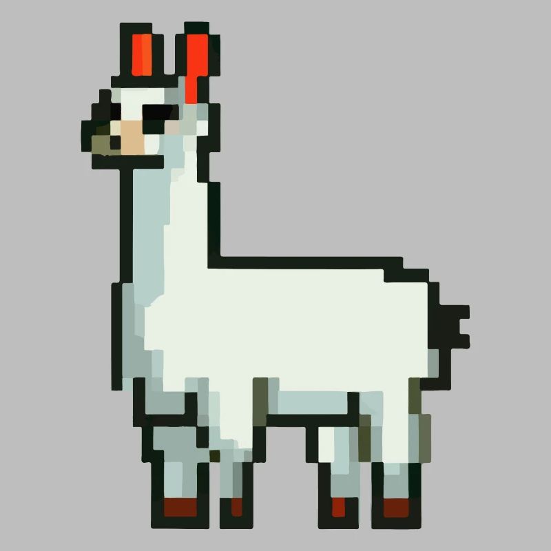 Pixel Alpaka Lama Pixel Kunst Geschenkidee