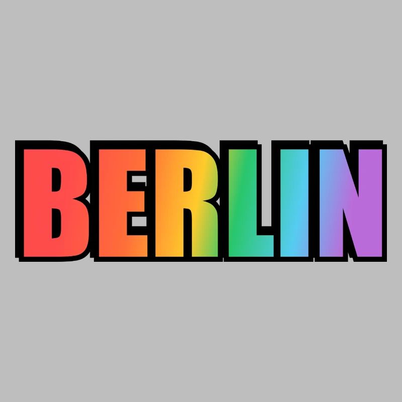 Berlin Rainbow Gradient Letters LGBT