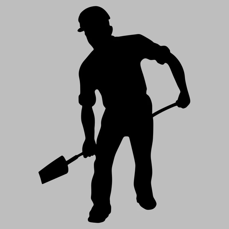 Bodenarbeiter mit der Schaufel – harte Arbeit