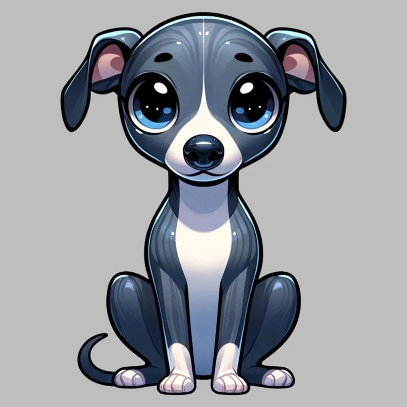 Illustration numérique de mignon Whippet