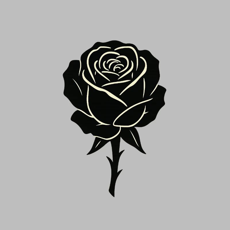 Conception de contour de rose noire