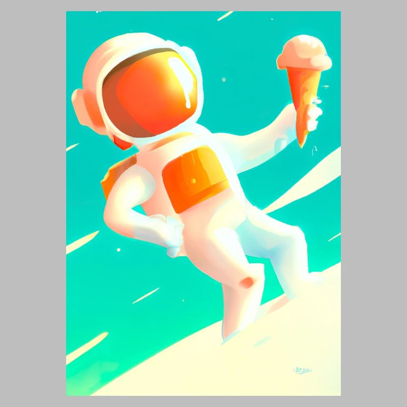 Astronaut mit Eiscreme