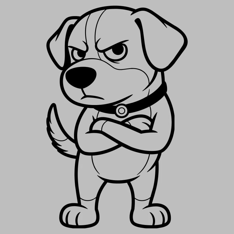 grumpy dog
