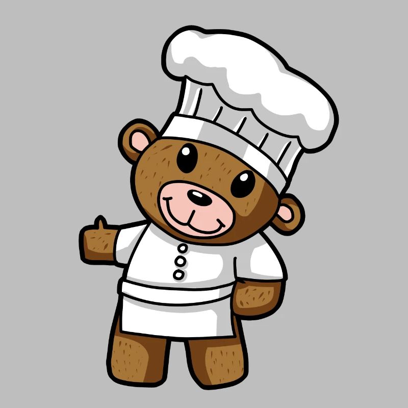 Culinary Art Teddy Chef Kitchen Drawing Comic Bear