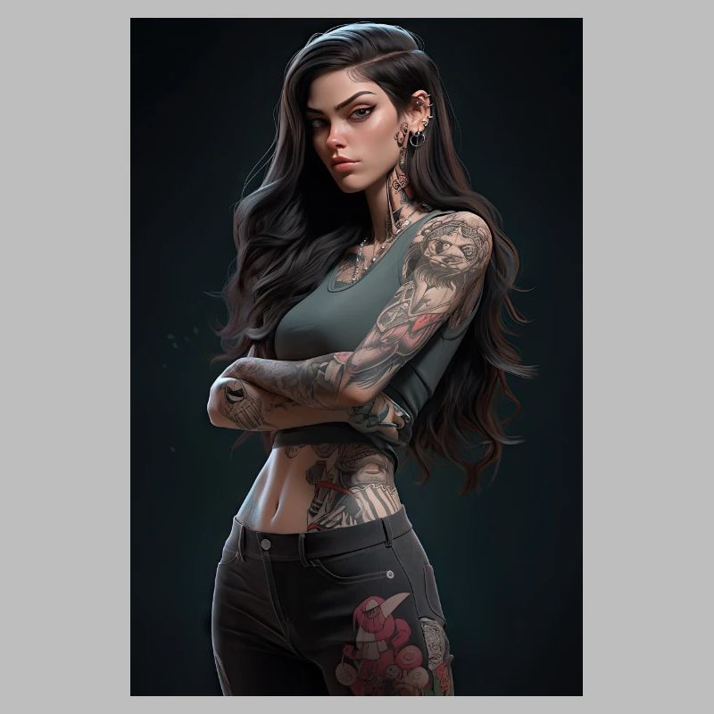 Ink Warrior: Anime Beauty Unleashed with Daring