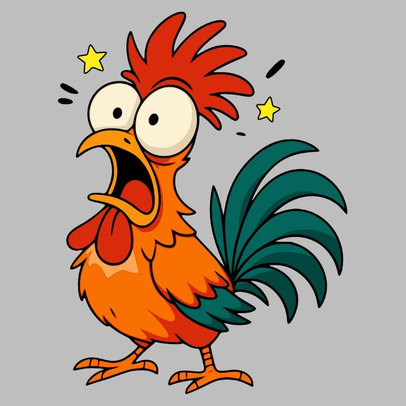 Crazy Rooster - Conception de mèmes de dessin animé de poulet drôle