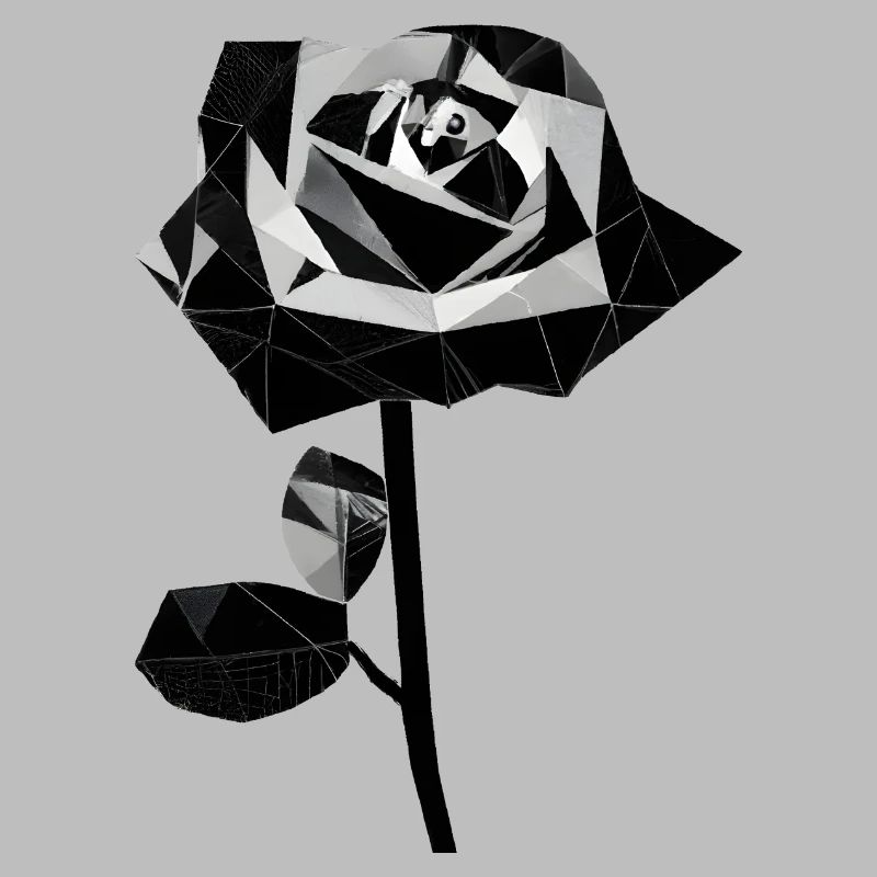 Polygon black rose
