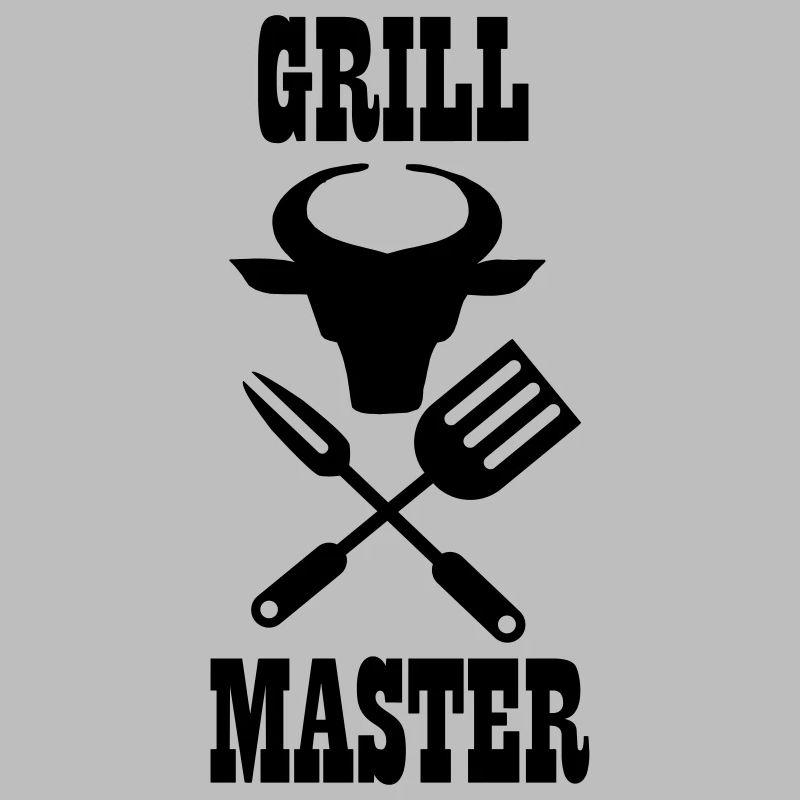 Taureau de couverts barbecue et texte 'Grill master'