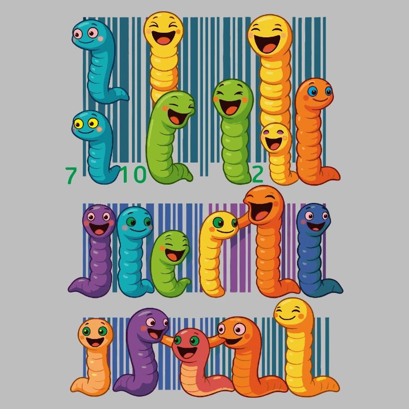 Bunte Wurm-Barcode-Kollektion