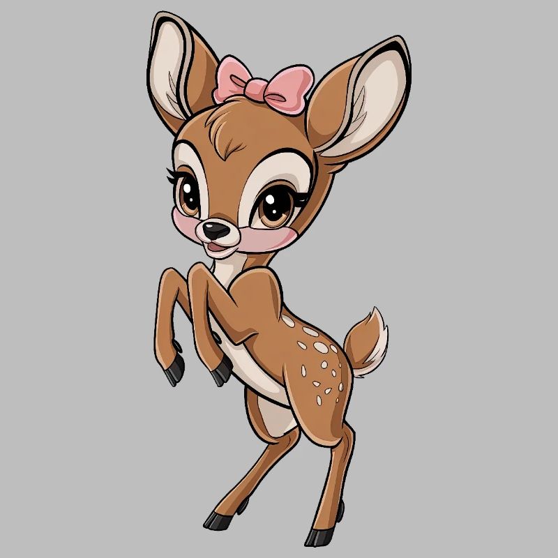 Mignon faon avec noeud
