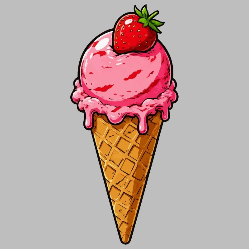 Erdbeere Eis Kugel