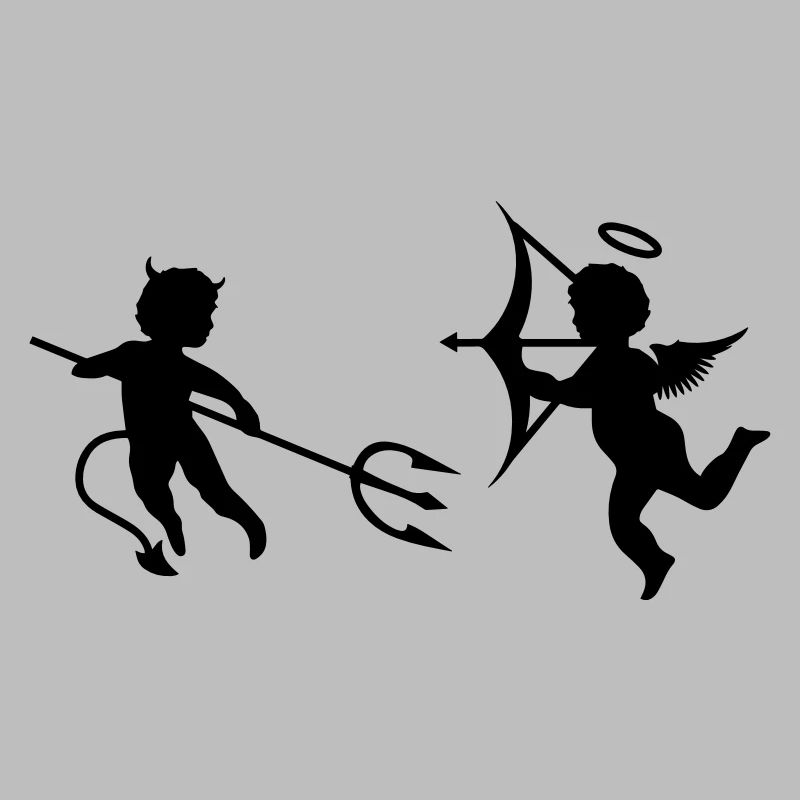 Ein kleiner Teufel und ein Engel