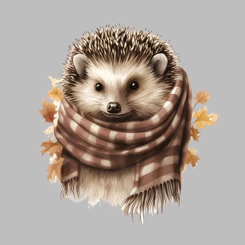 Igel mit Schal Süßes Tier