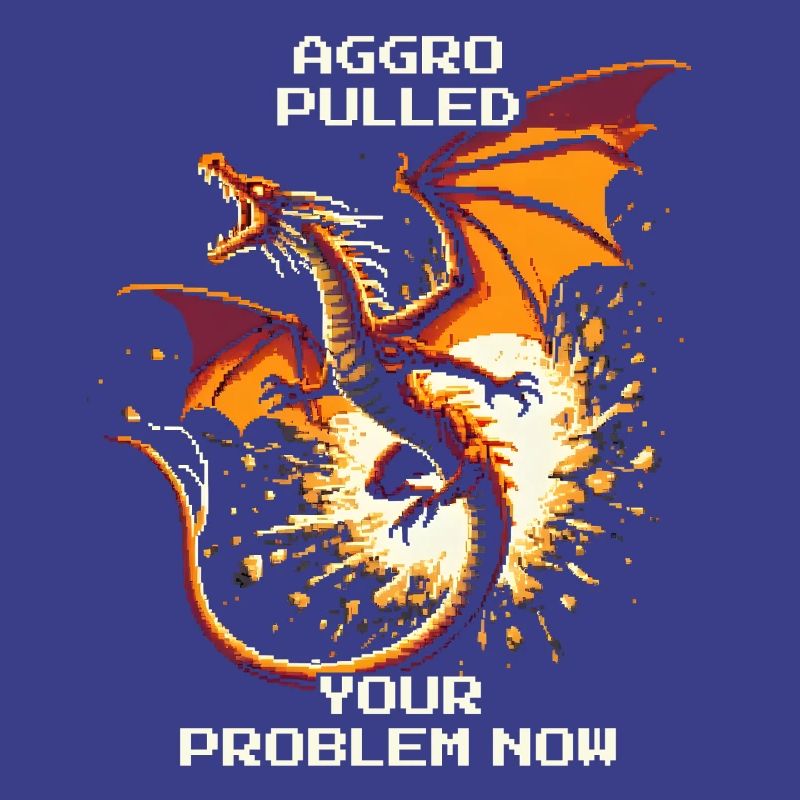 Aggro gezogen – dein Problem | Drache Pixel Art