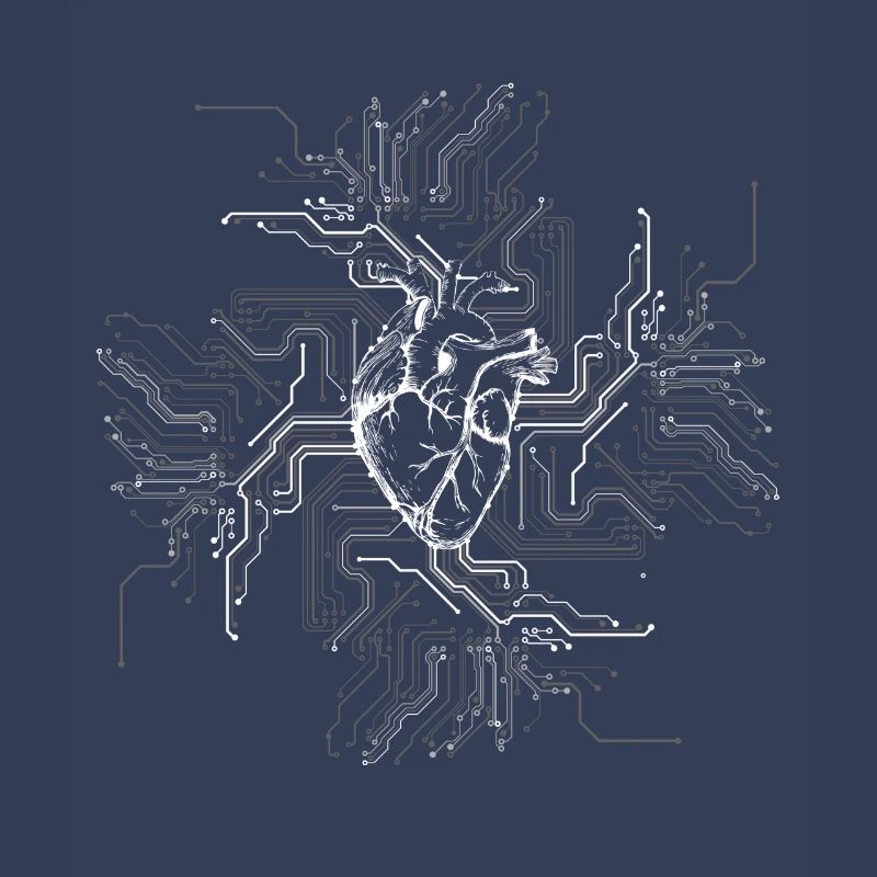 Anatomical Heart CPU Processor PCB Board Computer