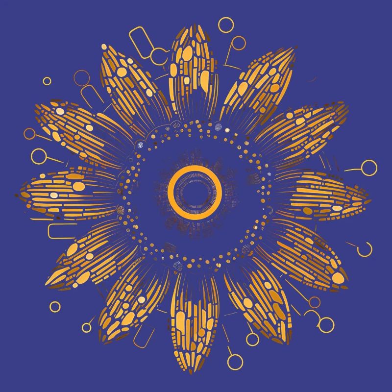 Boho Sunflower Mandala Pattern