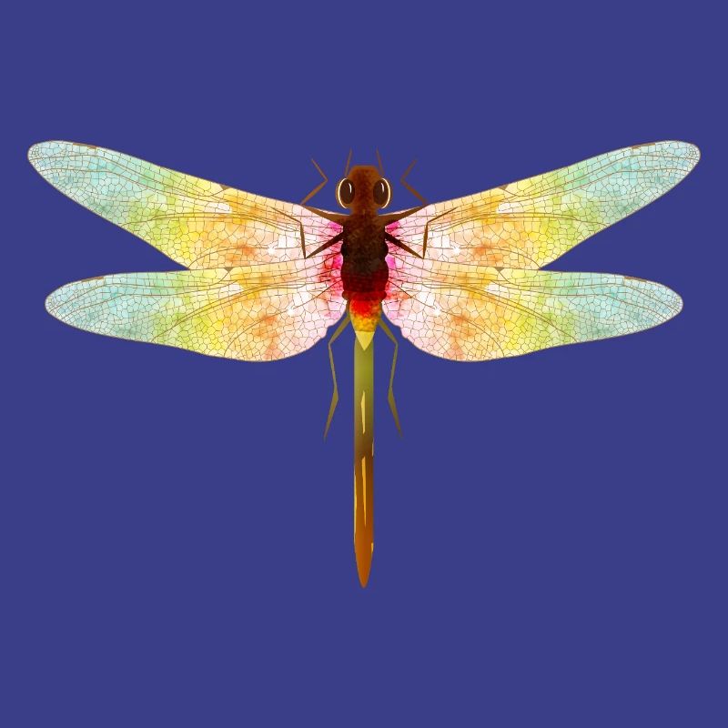 Libellule irisée – motif insecte en filigrane