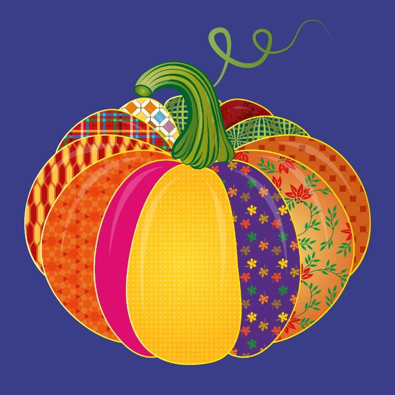 Patchwork Pumpkin – Colorful Patterned Autumn Decoration