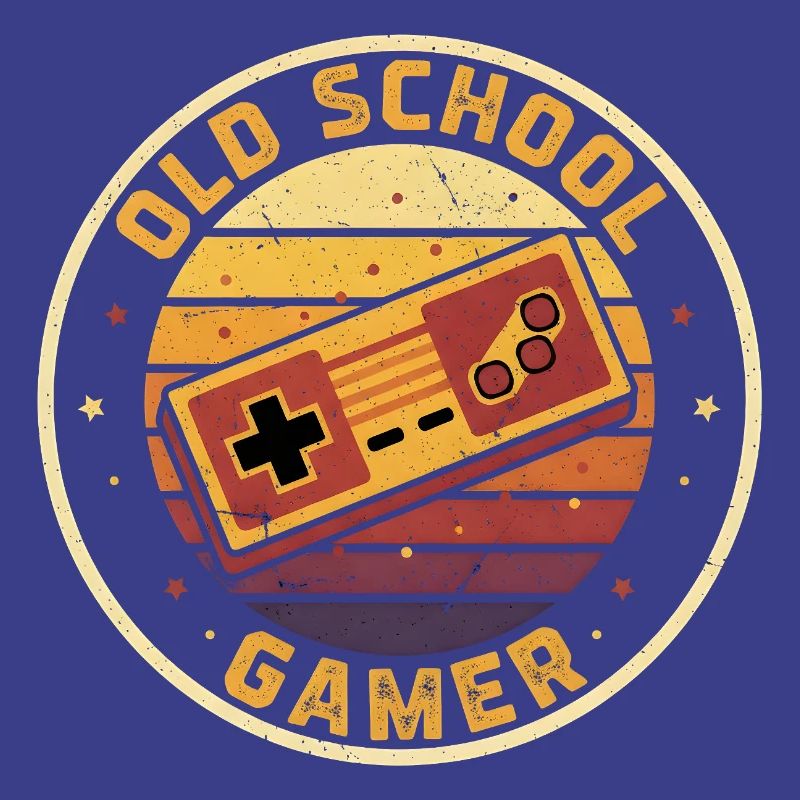 Old School Gamer Sunset Controller Retro Zocker