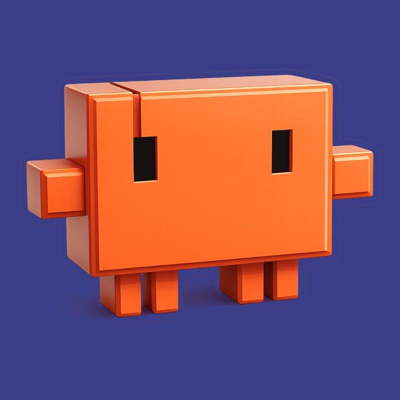 Claude Code Pixel 3D Maskottchen süßer Dev-Aufkleber