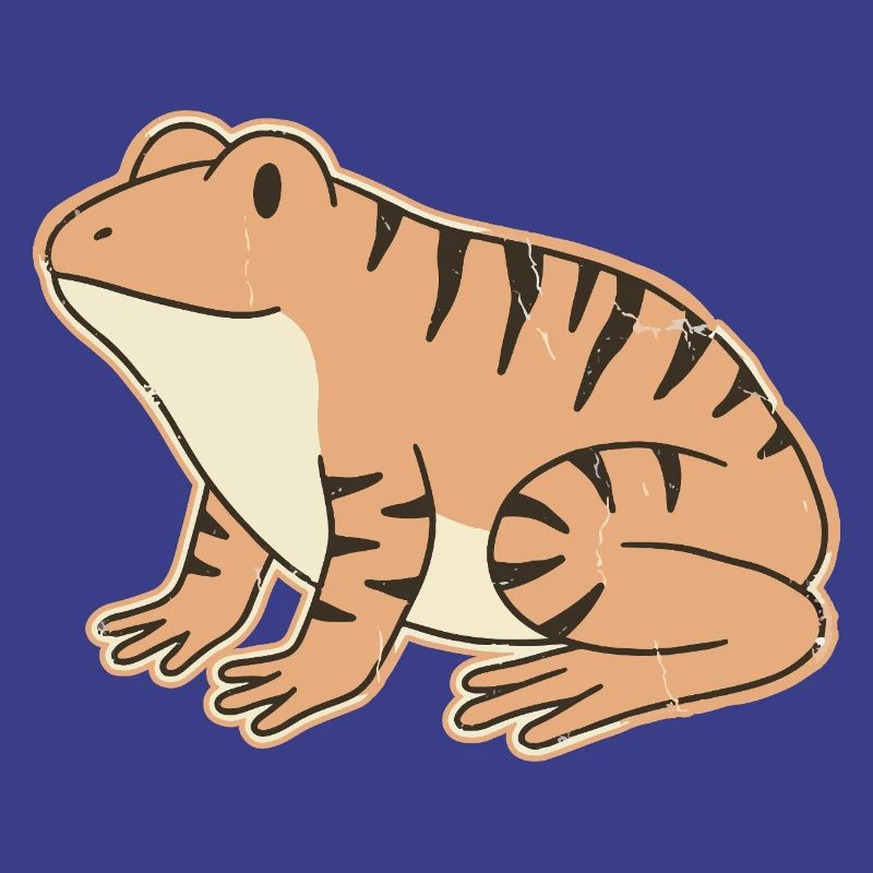 orange toad with retro stripes tabby stripes