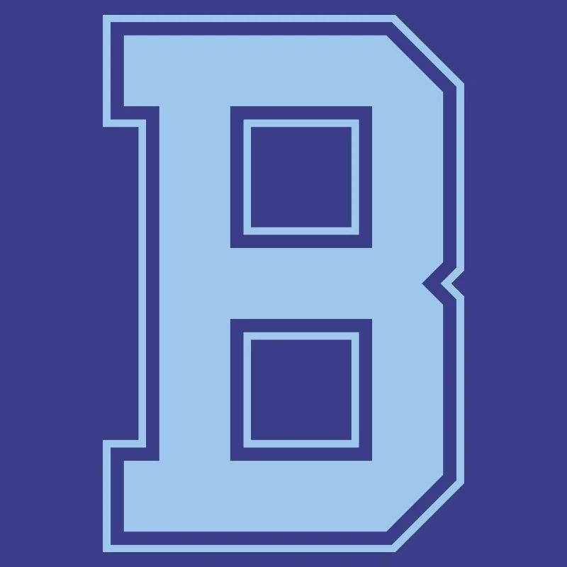 Monogram Light Blue Varsity College Initial B