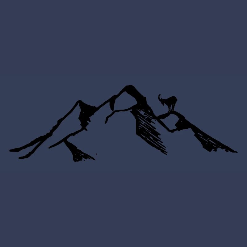 Berg mit Steinbock