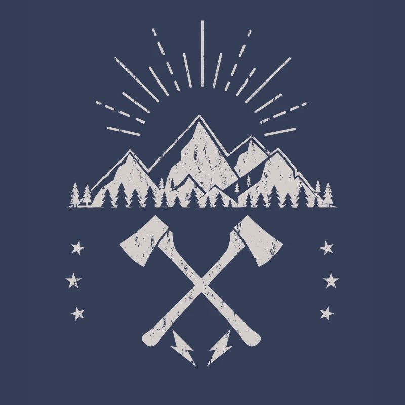 Rugged Mountain Sunrise Axe Emblem