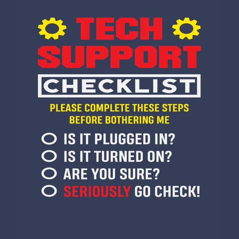 Tech Support Checklist Plug in IT Admin