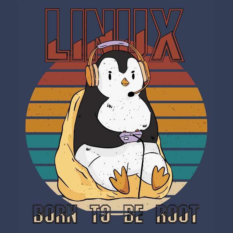 Linux Gamer Root Party Cool Penguin Nerd Programme