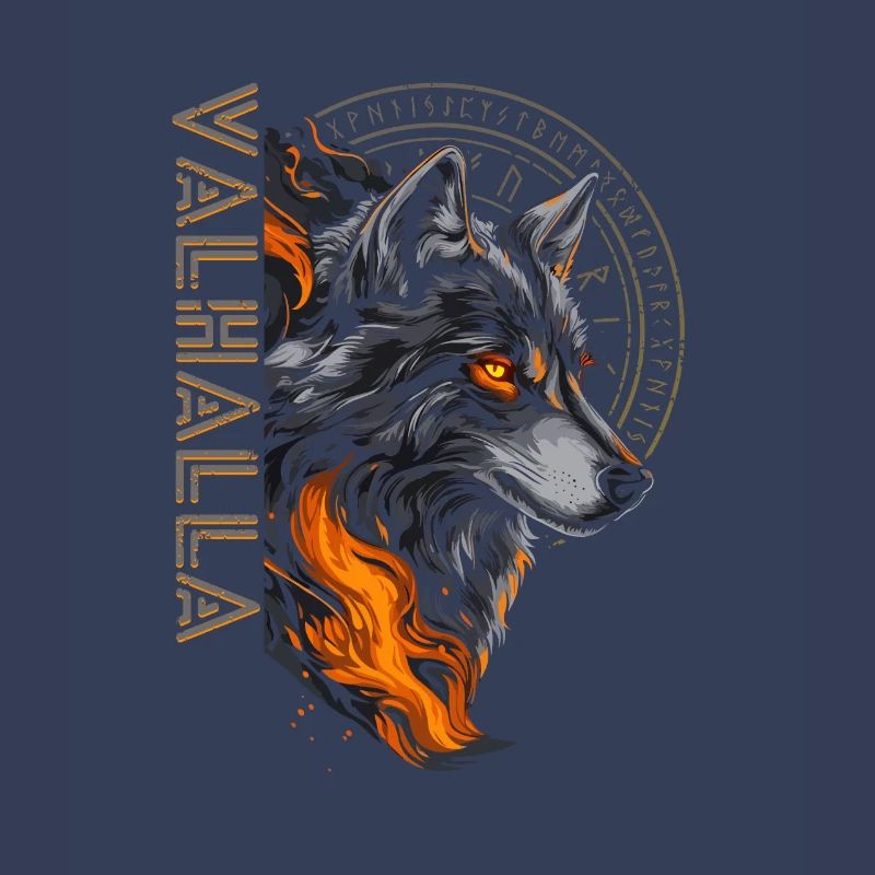 Vegvisir Kompass Wolf Runen Walhalla Wikinger