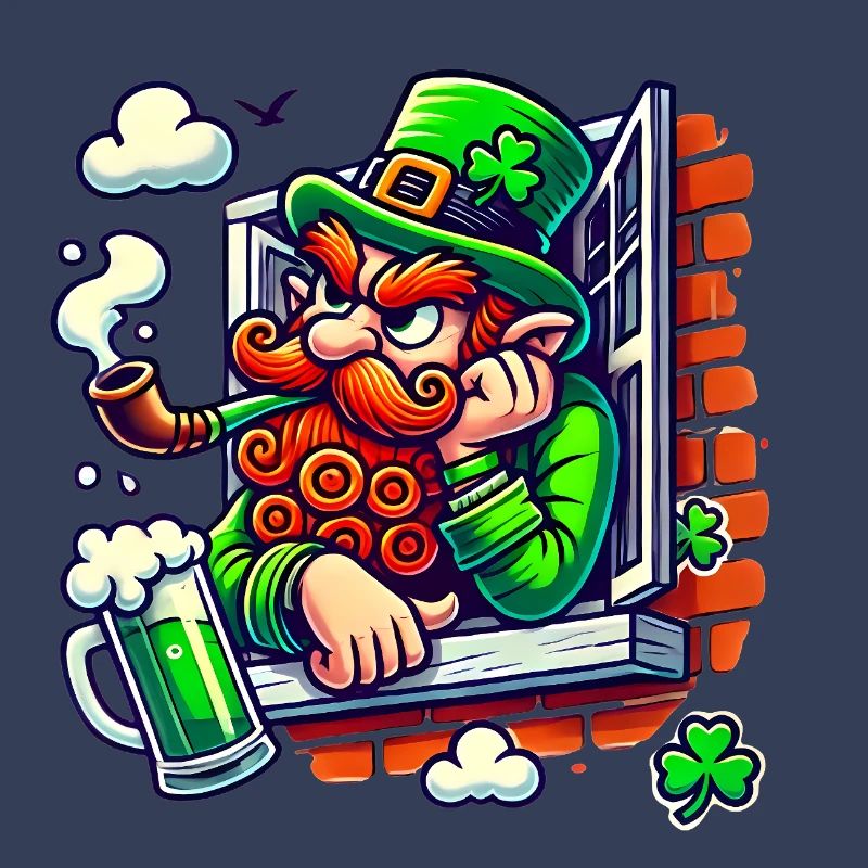 Grumpy Leprechaun Window Sticker