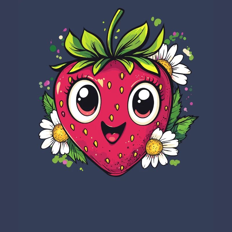 Erdbeere mit Gänseblümchen