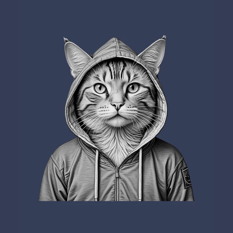Coole Katze mit Kapuzenpullover