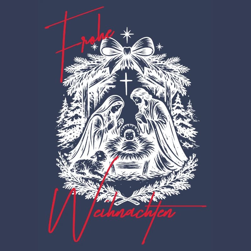 Weihnachtskrippe Schwarz Weiß