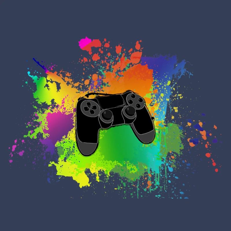 Controller Farbklecks Bunt Gaming Geschenk Idee