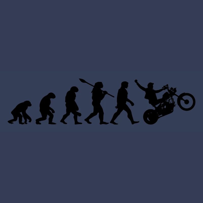 Motorcycle Biker Evolution Motorcyclists