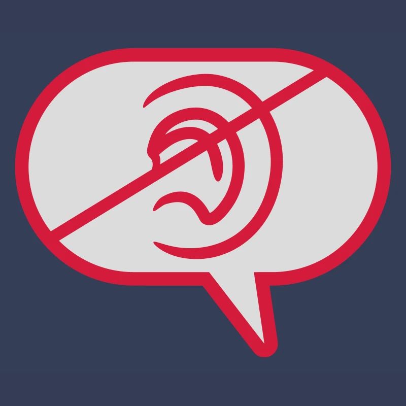Do not hear symbol speech bubble
