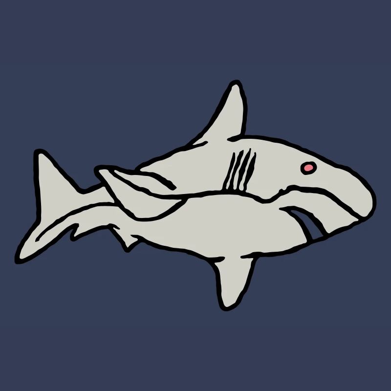Poisson Requin Prédateur Eau Graffiti Océan