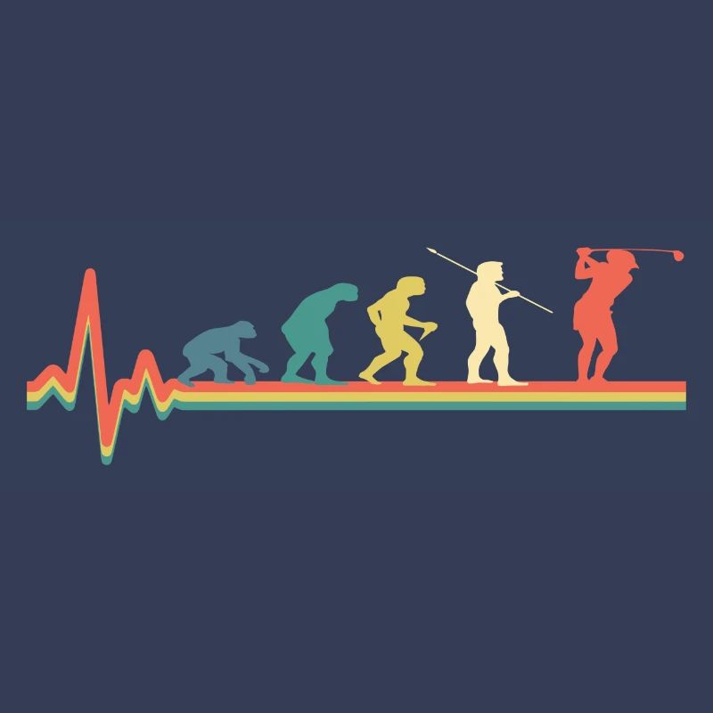 Golf Golfer Evolution Retro
