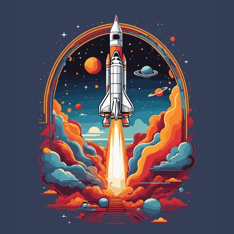 Astronaut Rocket Launch Space Cartoon Rocket