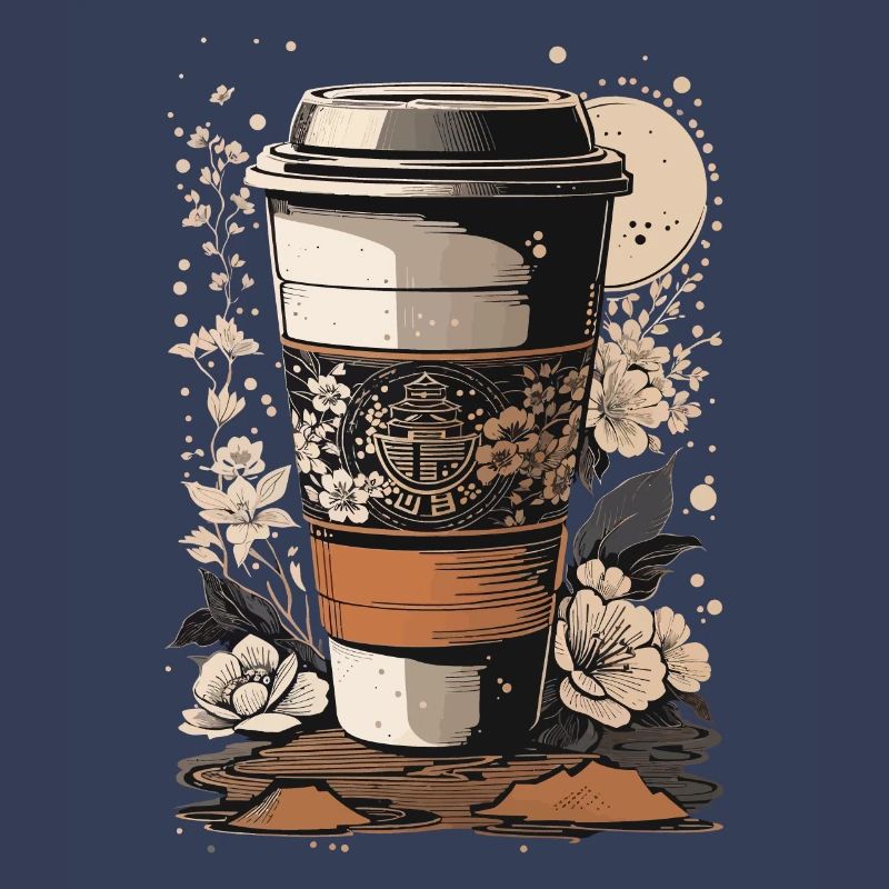 Ukiyo-E Kaffee Kunst Leidenschaft Kaffeeliebhaber