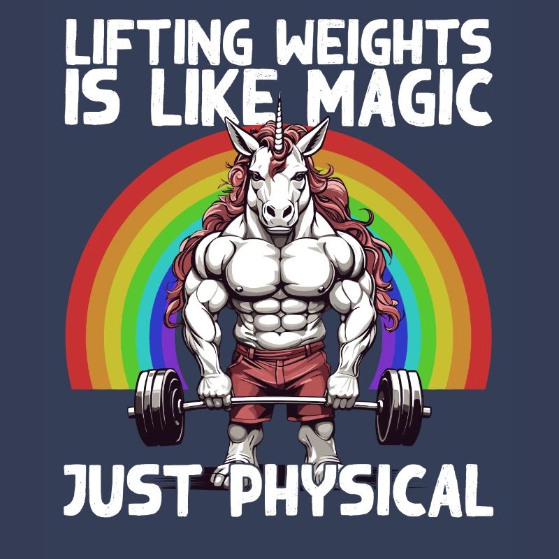 Bodybuilder Einhorn Workout Magie Spruch