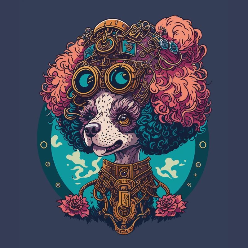 Steampunk Pudel Ästhetisches Hunde Design