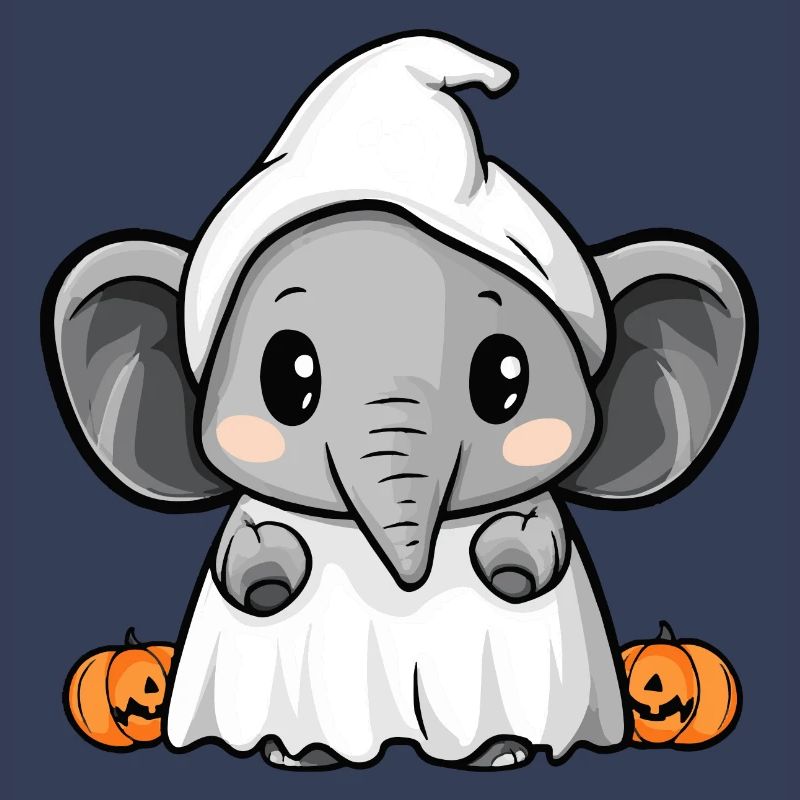 Elefant Halloween Comic Geist