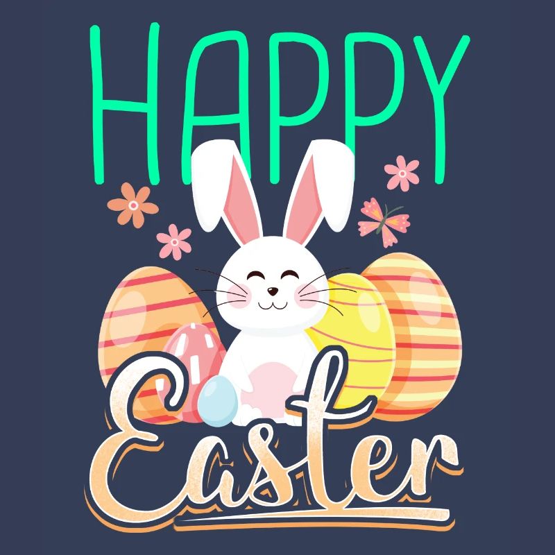 Happy easter gift easter bunny easter eggs cartoon