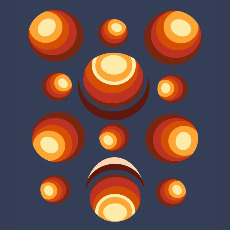 Retro Circle Pattern 70s Crescent