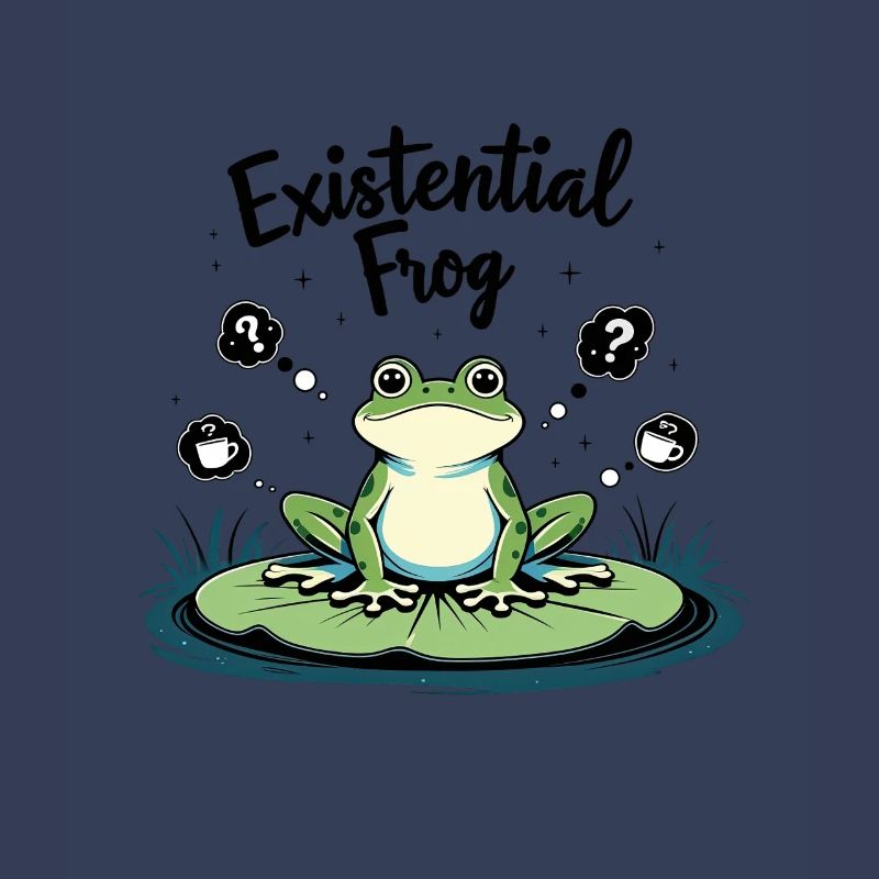 Existential Frog – Funny Brooding Motif